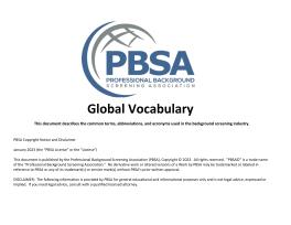PBSA Global Industry Terms Image
